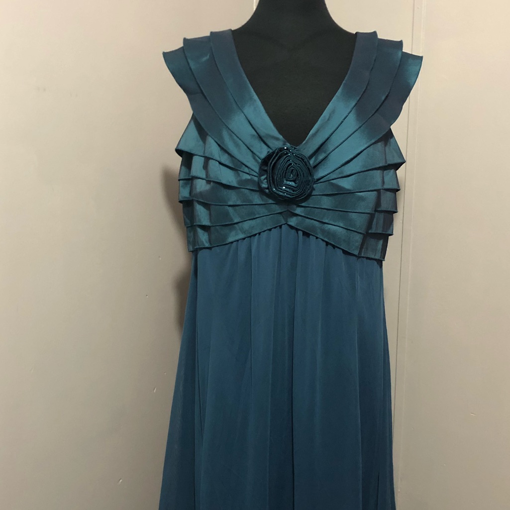 Km Collections Mila Bell Dress Size 20w Teal Nwt